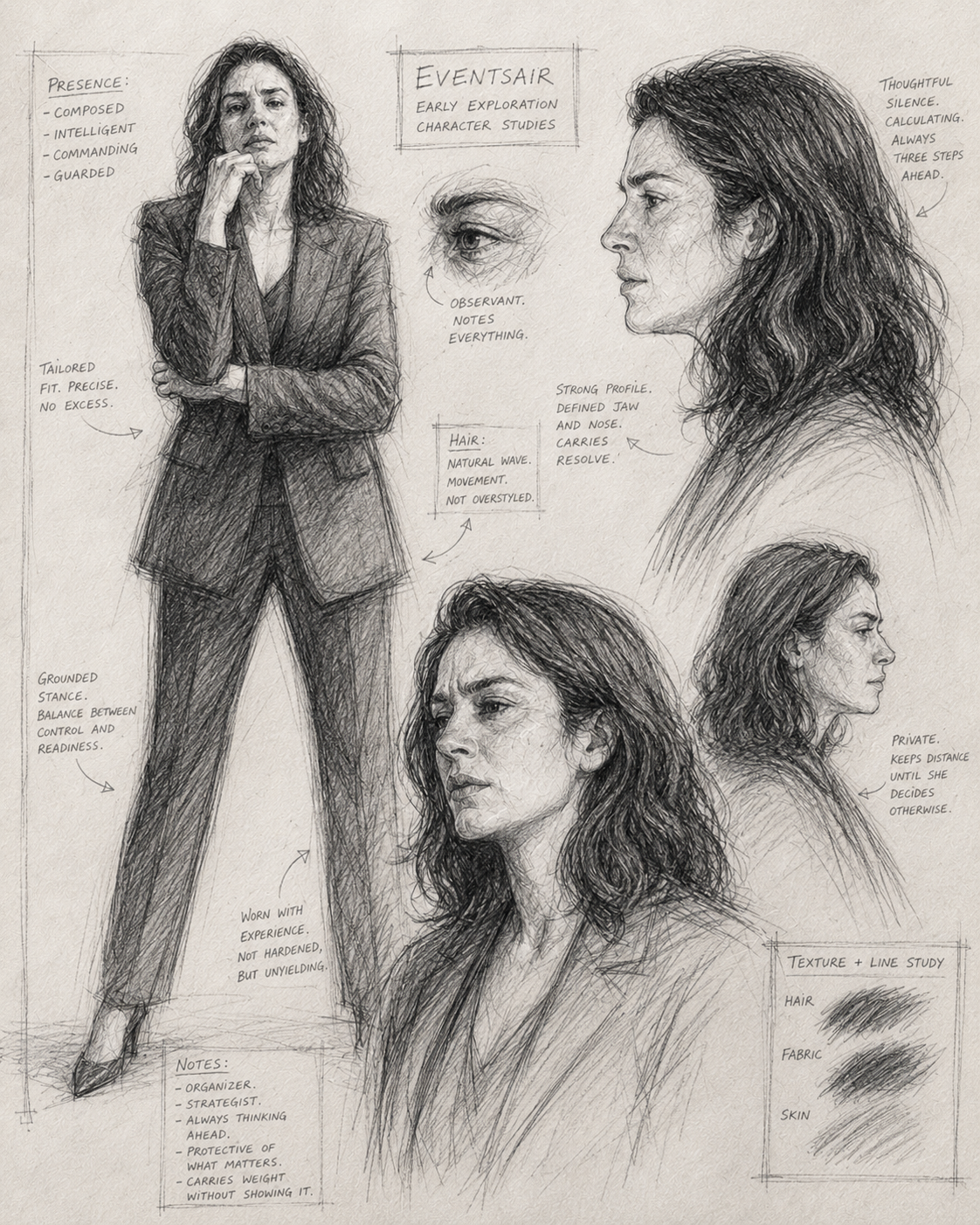 EventsAir lead character study sketches
